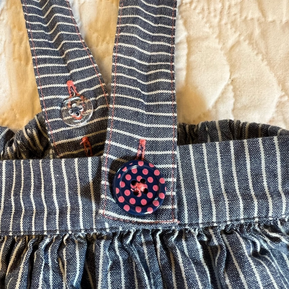 Matilda Jane Black and White Striped Overalls - Picture 4 of 9